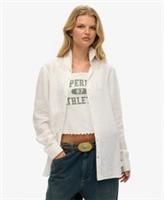 Superdry Womens Oversized Embroidered Vacation Linen Shirt - L Regular