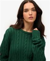 Superdry Womens Oversized Cotton Classic Cable Knit Crew Jumper Size Xl - XL Regular