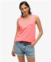 Superdry Womens Essential Logo Garment Dye Vest Top - 10 Regular