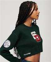 Superdry Womens Varsity Cropped Crew Jumper Size 14 - 14 Regular