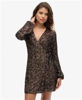 Superdry Womens Sequin Wrap Mini Dress - 10 Regular