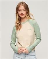 Superdry Womens Essential Logo Long Sleeve Baseball Top - 16 Regular