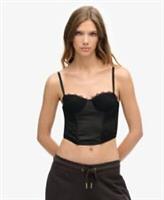 Superdry Womens Satin And Mesh Lace Corset Top - 14 Regular