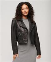 Superdry Womens Leather Biker Jacket - 14 Regular