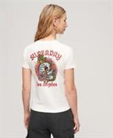 Superdry Womens Tattoo Rhinestone Fitted T-Shirt - 14 Regular