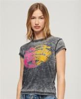 Superdry Womens Fade Rock Graphic Capped Sleeve T-Shirt - 12 Regular