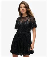 Superdry Womens Volume Tiered Mesh Mini Dress - 8 Regular