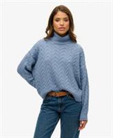 Superdry Womens Lightweight Cable Roll Neck Jumper - 12 Regular