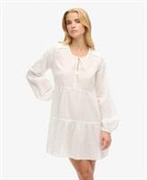 Superdry Womens Ibiza Long Sleeve Tiered Sparkle Mini Dress - 12 Regular
