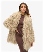 Superdry Womens Mid Length Faux Fur Coat - 10 Regular