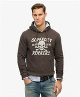 Superdry Mens Black Skull Hoodie - L Regular