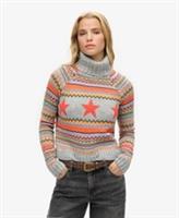Superdry Womens Raglan Stripe Roll Neck Knit Jumper Size 8 - 8 Regular