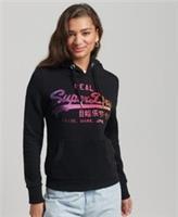Superdry Womens Vintage Logo Rainbow Satin Hoodie - 10 Regular