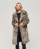 Superdry Womens Vintage Long Faux Fur Coat - 10 Regular