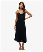 Superdry Womens Half Button Tiered Midi Dress - 8 Regular