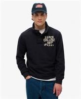 Superdry Mens Vintage Athletic Half Button Jumper Size Xl - XL Regular