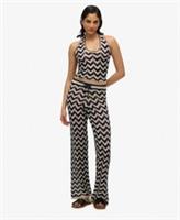 Superdry Womens Zigzag Knit Wide Trousers - 12 Regular