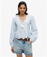 Superdry Womens Broderie Long Sleeve Blouse - 10 Regular