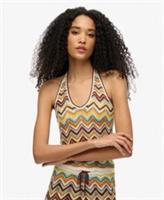 Superdry Womens Zig Zag Knit Plunge Halter Top - 16 Regular