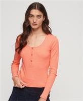 Superdry Womens Ribbed Long Sleeve Henley Top - XS/S Regular