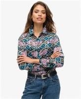 Superdry Womens Sheer Sparkle Printed Blouse - 12 Regular