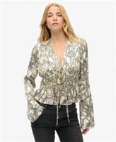 Superdry Womens 70S Sleeve Pleated Woven Top - 10 Regular
