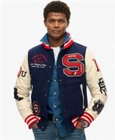 Superdry Mens College Varsity Patched Bomber Jacket - XL Regular