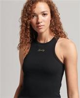 Superdry Womens Embroidered Rib Skinny Racer Tank Size 6 - 6 Regular