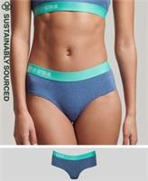 Superdry Womens Organic Cotton Offset Logo Hipster Briefs Size 6 - 6 Regular