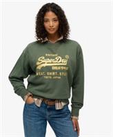 Superdry Womens Embellished Vintage Logo Loose Crew Sweatshirt - 8 Regular
