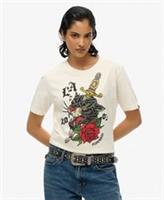Superdry Womens Neo Trad Tattoo Relaxed T-Shirt - 8 Regular