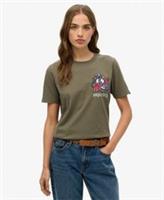 Superdry Womens Old School Tattoo Relaxed T-Shirt - 8 Regular