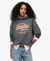 Superdry Womens Vintage Logo Metallic Relaxed Hoodie - 8 Regular