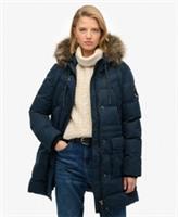 Superdry Womens Everest Microfibre Mid Faux Fur Puffer Jacket - 8 Regular