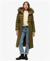 Superdry Womens Fuji Faux Fur Hooded Longline Jacket - 8 Regular