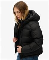 Superdry Womens Black Puffer Jacket With Hood - 8 Regular