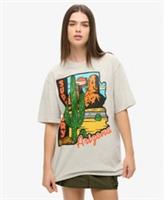 Superdry Womens Oversized Travel Postcard Graphic T-Shirt - XL Regular