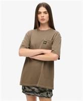 Superdry Womens Oversized Contrast Stitch Pocket T-Shirt - L Regular