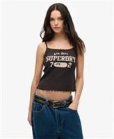 Superdry Womens Athletic Essentials Graphic Pointelle Cami Top - 12 Regular