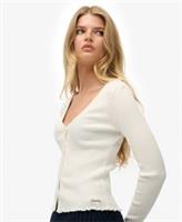 Superdry Womens Essential Button Through Long Sleeve Top - 12 Regular
