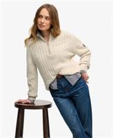 Superdry Womens Cable Half Zip Knit - 8 Regular