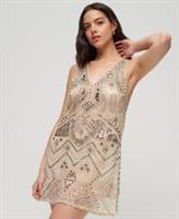 Superdry Womens Embellished V Neck Mini Dress - 12 Regular
