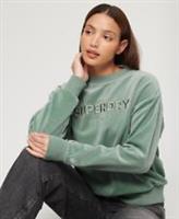 Superdry Womens Velour Graphic Boxy Crew Sweatshirt - 8 Regular