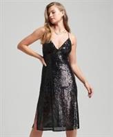 Superdry Womens Plunge Sequin Midi Slip Dress - 14 Regular