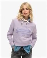 Superdry Womens Metallic Vintage Logo Graphic Unbrushed Hoodie - 10 Regular