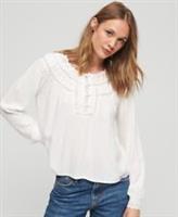 Superdry Womens Lace Trim Woven Top - 12 Regular