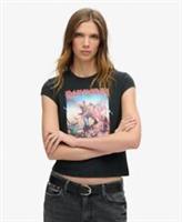 Superdry Womens Iron Maiden X Superdry Womens Cap Sleeve Band T-Shirt - 12 Regular