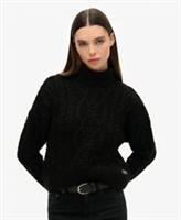 Superdry Womens Cable Knit Polo Neck Jumper - 14 Regular