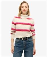 Superdry Womens Stripe Cropped Roll Neck Jumper - 12 Regular