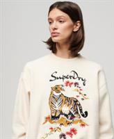 Superdry Womens Suika Embroidered Loose Sweatshirt Size 12 - 12 Regular